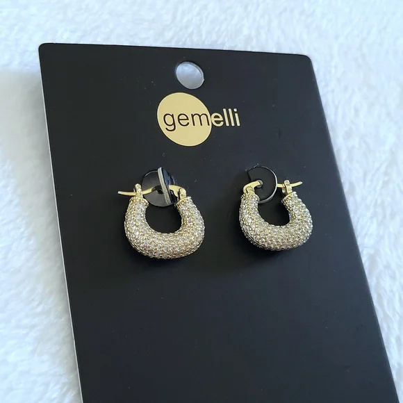 Gemelli👭 Chunky Gold💛 "Macie" Hoop Earrings - NWT - Picture 6 of 16